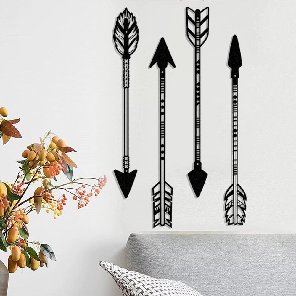 1734 Metal Arrow Decor Native American Wall Art Farmhouse Rustic Style Wall